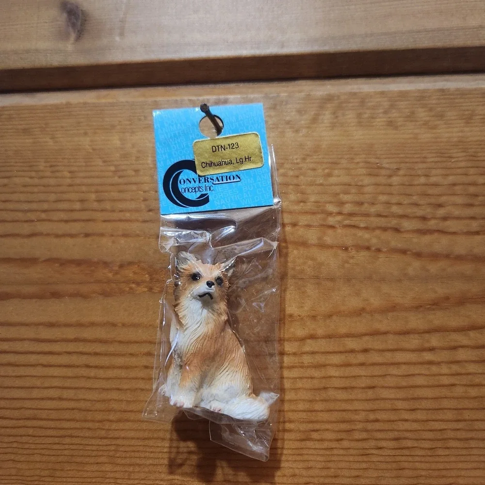 Conversation Concepts Chihuahua Mini Hand Paint Figurine Long Hair Dollhouse Dog